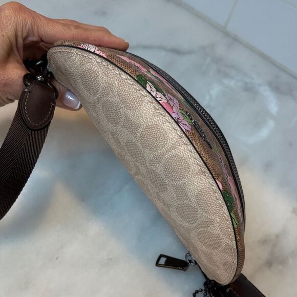 Coach Purse Leather Floral Bethany Belt Bag Signature Canvas Blossom Print NWOT - Picture 11 of 16